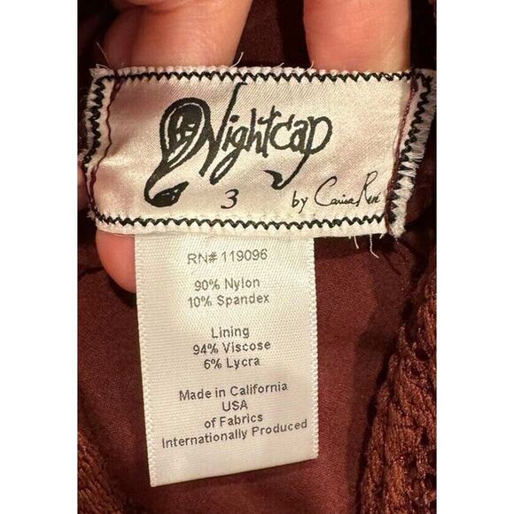 Nightcap Clothing Size 3 Burgundy Lace Mini Dress Goth Boho Dark Romantic Short - Picture 6 of 6